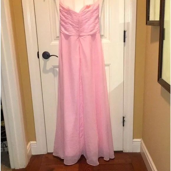 JJ’S House 0 Jr Long Pink CHIFFON Boned Bustier A-line Formal EUC 💎 - Picture 3 of 16